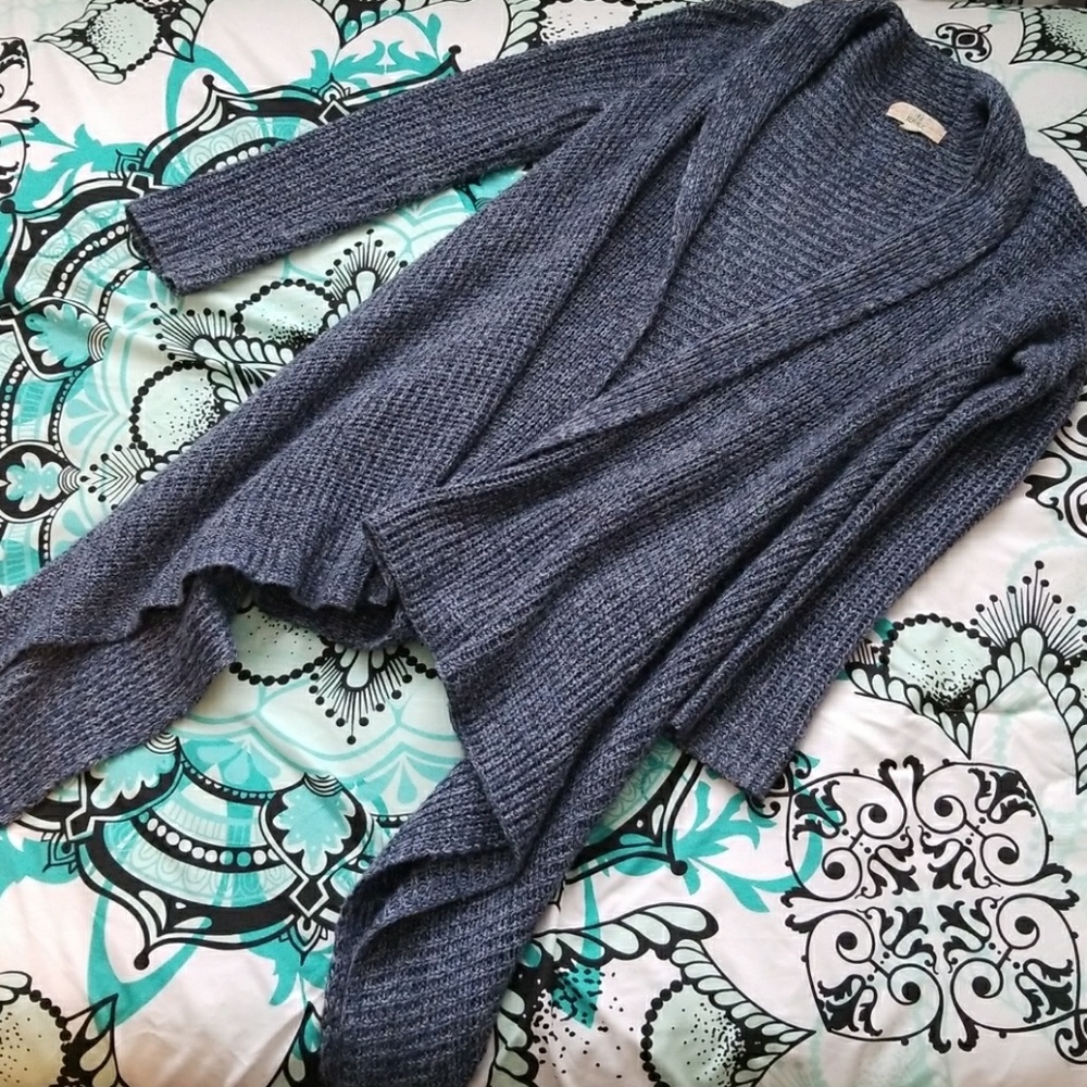 Blue Flowy Open Cardigan